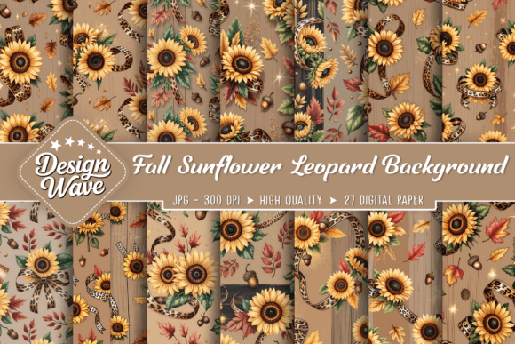 Download Fall Sunflower Leopard Background - Leopard Collection