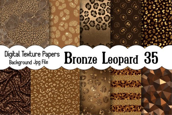 Download Bronze Leopard Digital Paper - Leopard Collection
