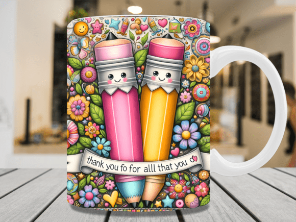 Download Thank You Teacher Pencil Mug Wrap - Pen Collection