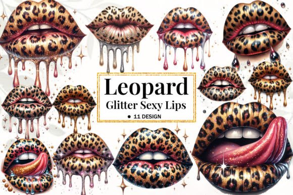 Download Leopard Glitter Sexy Lips Sublimation - Leopard Collection