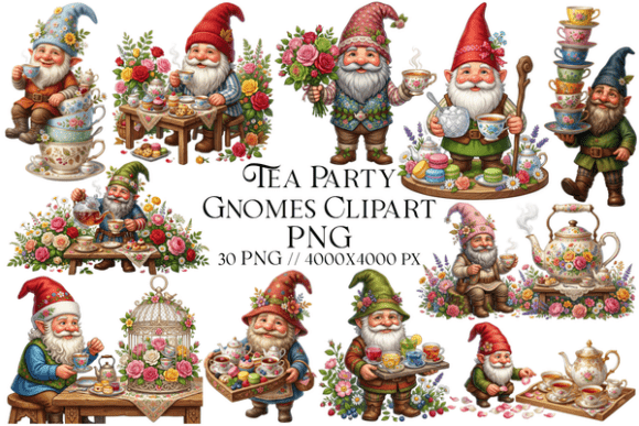 Download Tea Party Gnomes Clipart PNG - Premium Bundle