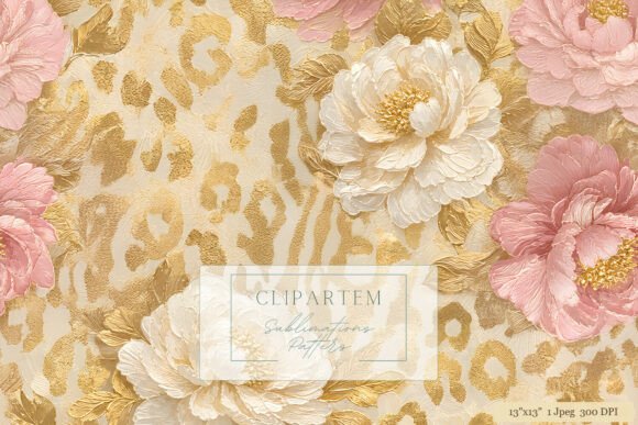 Download Pink Gold Leopard Floral Pattern Design - Leopard Collection