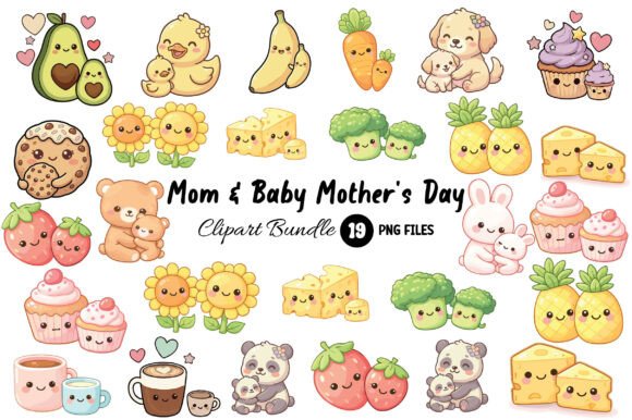 Download Mom &amp; Baby Mother's Day Clipart - Premium Bundle