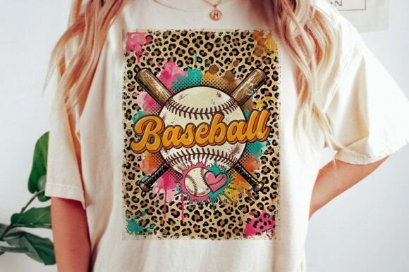 Download Baseball Leopard Print Heart Splash - Leopard Collection